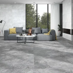 Keratile Carrelage sol/mur effet pierre satiné MELLISANDRE ANTHRACITE L.119,5 x l.59,5cm- Carrelage Sol Effet Pierre