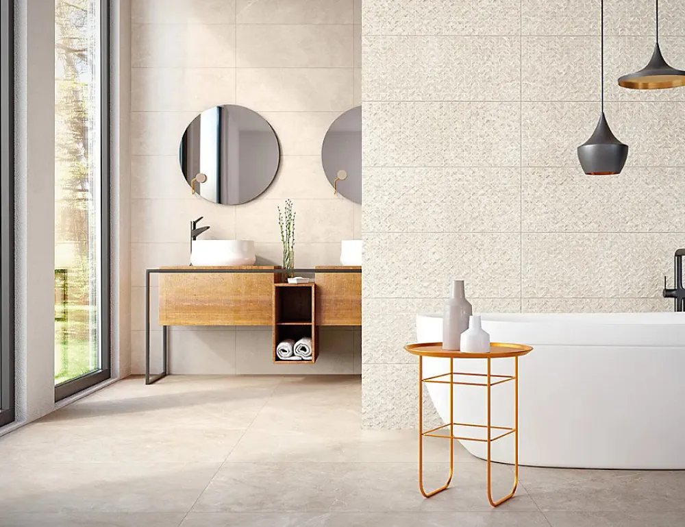 Alaplana Carrelage Sol Effet Pierre<Carrelage sol/mur effet pierre rectifié AMALFI BEIGE MAT L.59,5x l.59,5cm