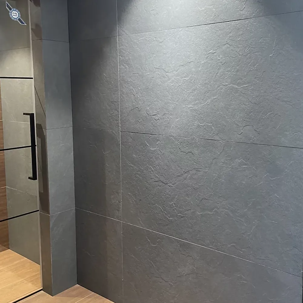 Bien Seramik Carrelage sol/mur effet pierre anthracite mat Crag Anthracite l.60 x L.120 cm- Carrelage Sol Uni