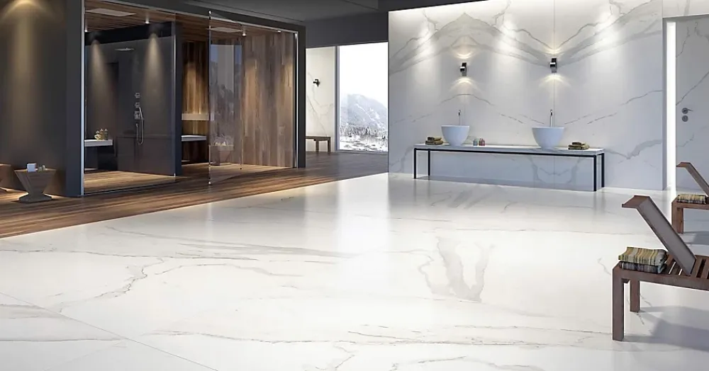 Deco Prom Carrelage sol/mur intérieur effet MARBRE l.80 x L.80 cm ALBATROS- Faïence Pour Douche|Faïence Pour Salle De Bains
