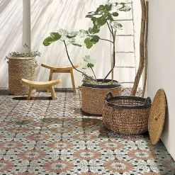 Concept Mosaïque Carrelage Sol Effet Carreaux De Ciment<Carrelage SYLVIANA 20x20 cm effet carreaux ciment vieilli