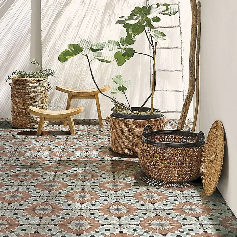 Concept Mosaïque Carrelage Sol Effet Carreaux De Ciment<Carrelage SYLVIANA 20x20 cm effet carreaux ciment vieilli