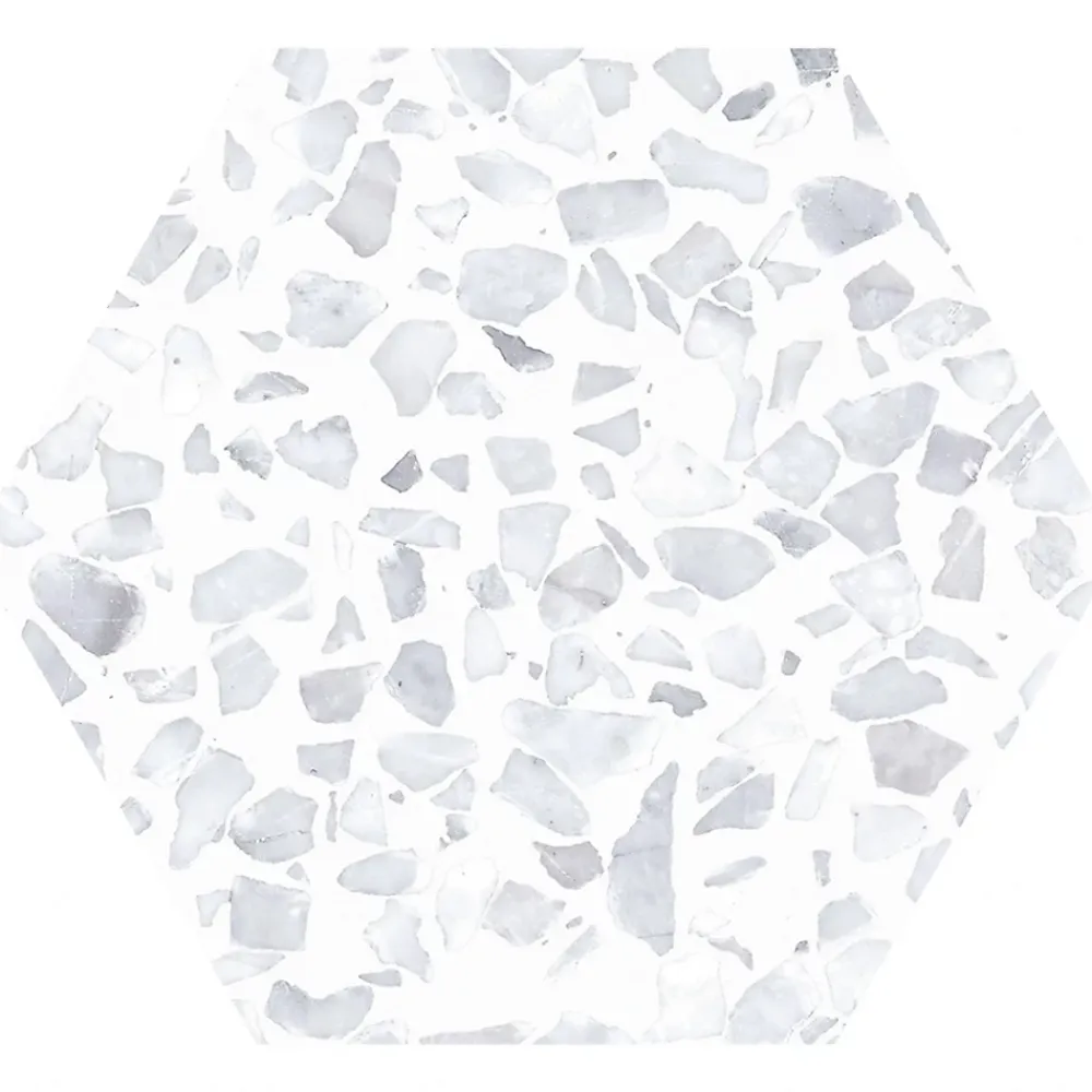 Allocarrelage Carrelage Sol Effet Terrazzo|Carrelage Sol Pour Cuisine<Carrelage Terrazzo Hexagonal 23x26 Riazza Blanc Gris