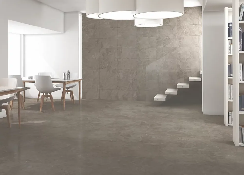 Cristacer Carrelage Titanium Silver - Mat 90 x 45cm ( vendu par boite de 1,21 m² )- Carrelage Sol Effet Pierre