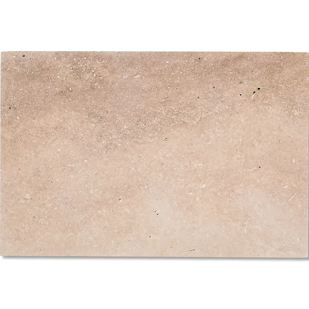 Ro'Ma Nature Travertin<Carrelage Travertin Beige Nuancé 61x40,6x1,2 cm - Intérieur et Extérieur (lot de 1,24 m² 5 dalles) -