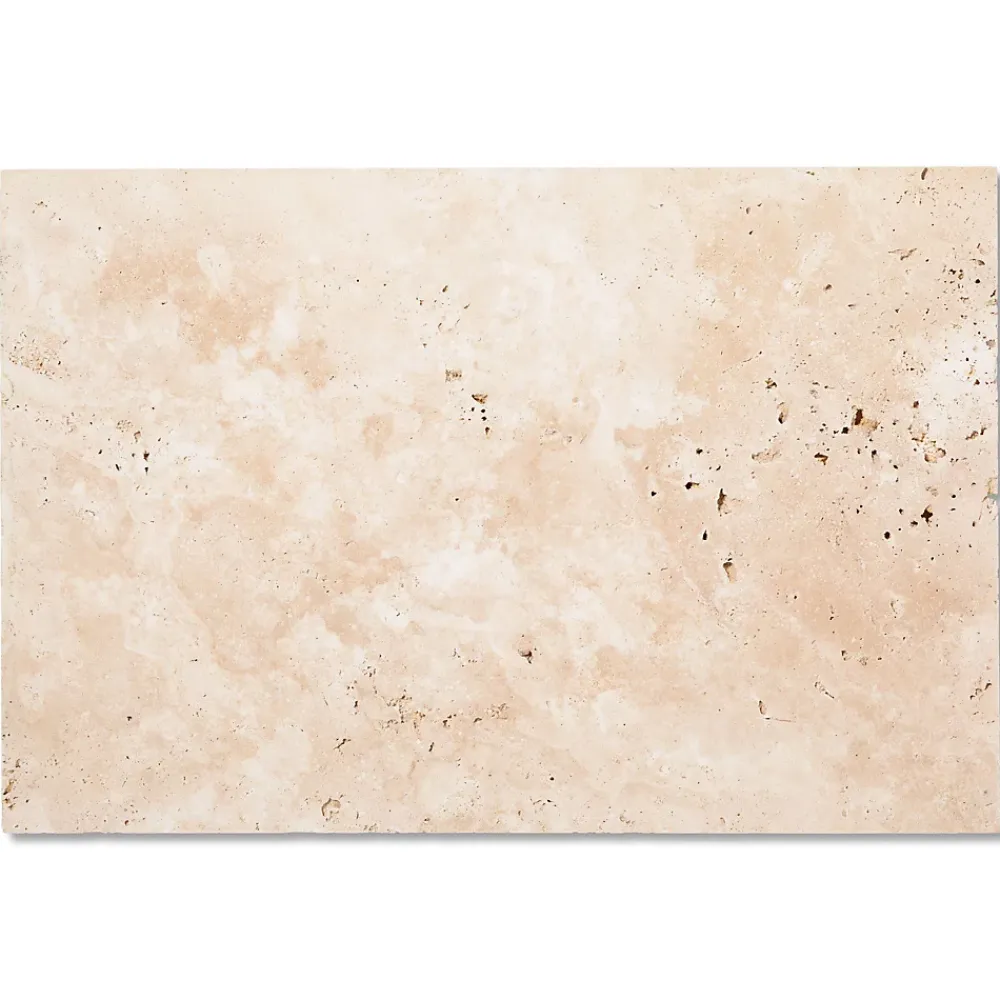 Ro'Ma Nature Travertin<Carrelage Travertin Beige Nuancé 61x40,6x1,2 cm - Intérieur et Extérieur (lot de 1,24 m² 5 dalles) -