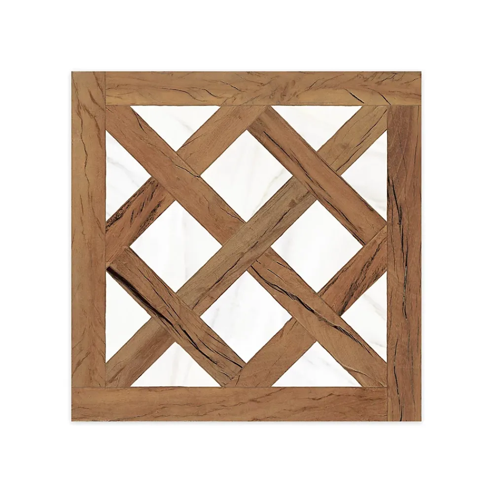 Ro'Ma Carrelage Carrelage Sol Pour Wc<Carrelage Vintage effet Bois Pierre Blanche Versailles 45x45x0,95 cm Virelno - Sol intérieur -