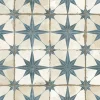 Ro'Ma Carrelage Carrelage Vintage effet Carreau ciment Etoile Bleue et Fond Blanc 45x45x0,95 cm Sparta - Sol et mur intérieur -- Carrelage Sol Effet Carreaux De Ciment