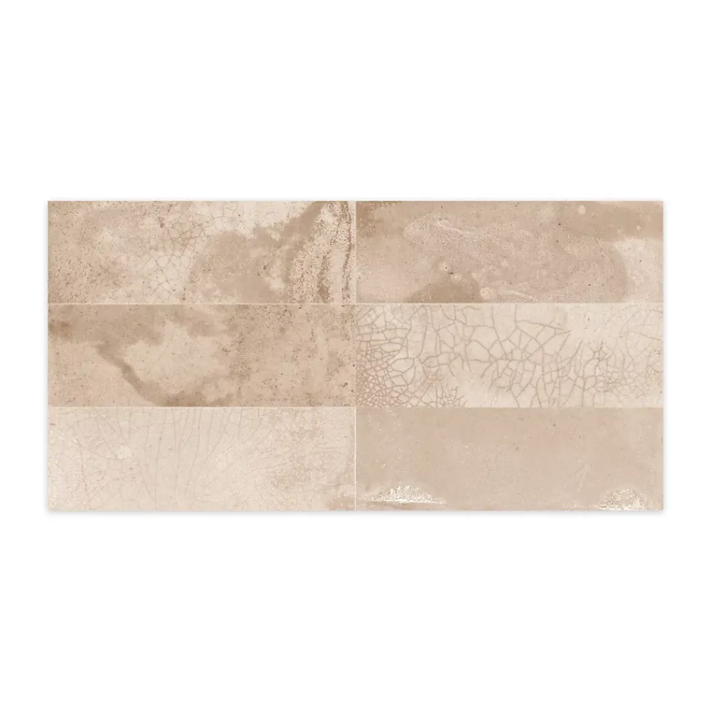 Ro'Ma Carrelage Carrelage Vintage effet Zellige Beige 40x20x1,03 cm Patrina - Mur intérieur -- Carrelage Mural Uni