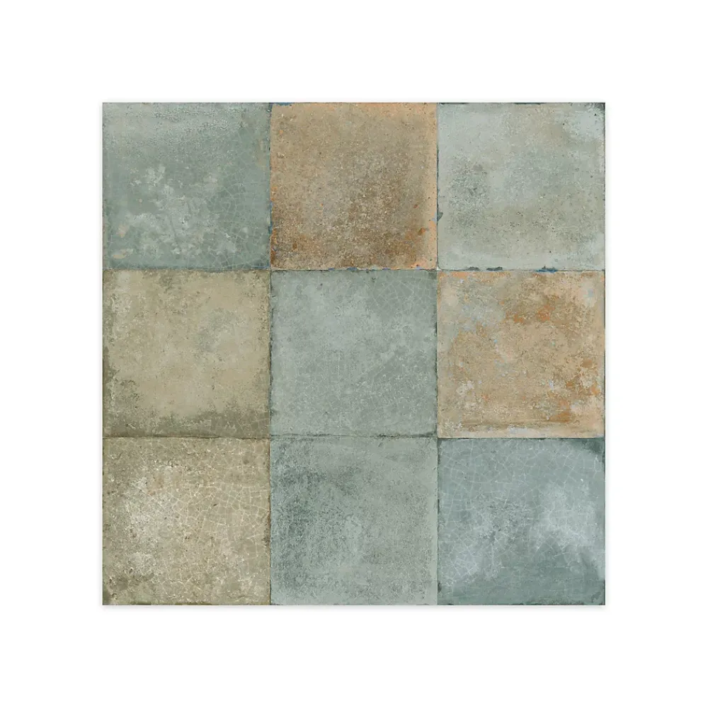 Ro'Ma Carrelage Carrelage Vintage effet Zellige Vert 33x33x0,95 cm Orelia - Sol et mur intérieur -- Carrelage Sol Pour Wc|Carrelage Sol Uni