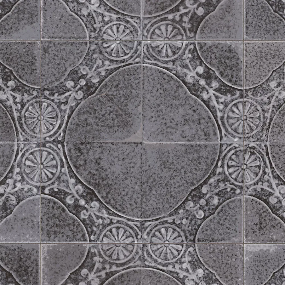 Ro'Ma Carrelage Carrelage Vintage Noir Uruk 45x45x0,95 cm Carvella - Sol et mur intérieur -- Carrelage Sol Pour Wc