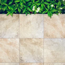 Allocarrelage Carrelage 60x60 Imitation Pierre de Travertin Grip - Antidérapant R11 -- Carrelage Extérieur Et Terrasse