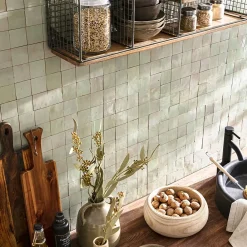 Ro'Ma Nature Faïence Pour Cuisine|Faïence Pour Salle De Bains<Carrelage Zellige Marocain Vert Tilleul 5x5 cm (vendu par plaque de 30x30 cm soit 0,09 m²) -