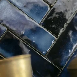 Ro'Ma Nature Faïence Pour Douche|Faïence Pour Pièce À Vivre<Carrelage Zellige Marocain Bleu Magique 5x15 cm (vendu par 1 m²) -