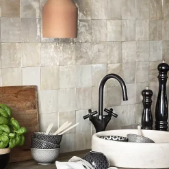 Ro'Ma Nature Carrelage Zellige Marocain Gris Beige 10x10 cm (vendu par 1 m²) -- Faïence Pour Cuisine|Faïence Pour Salle De Bains