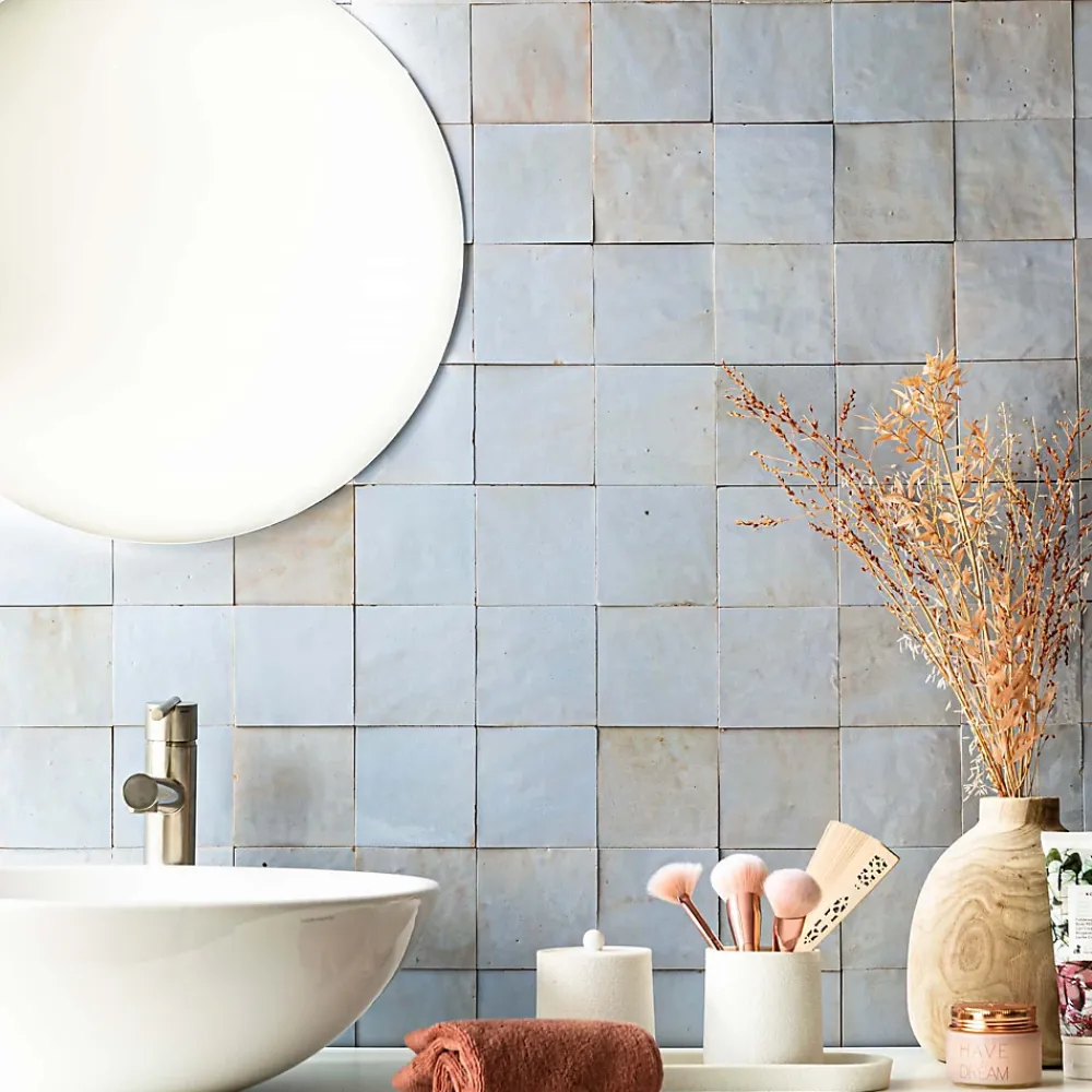 Ro'Ma Nature Faïence Pour Douche<Carrelage Zellige Marocain Bleu Gustavien 10x10 cm (vendu par 1 m²) -