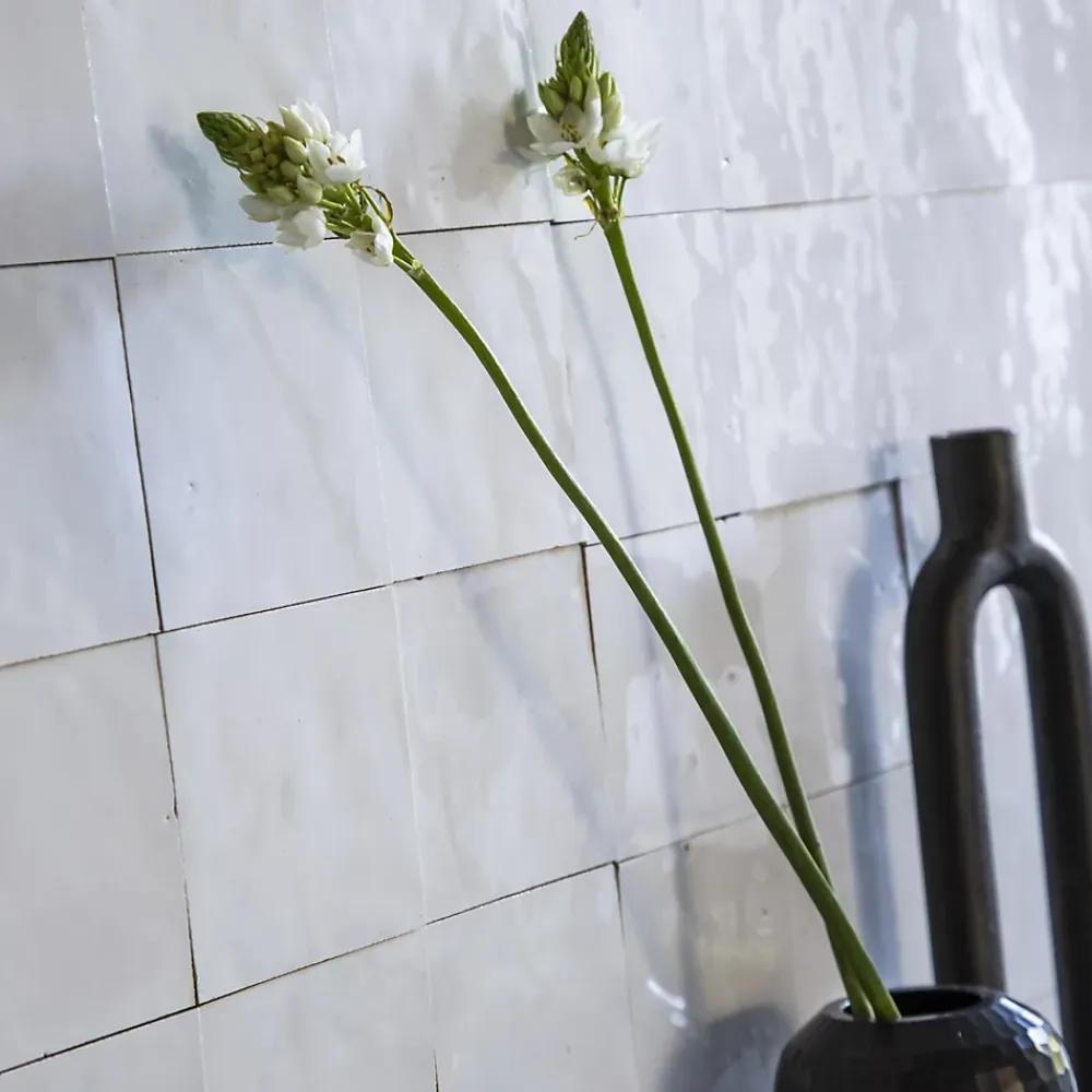Ro'Ma Nature Carrelage Zellige Marocain Blanc Neige 10x10 cm (vendu par 1 m²) -- Faïence Pour Salle De Bains