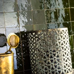 Ro'Ma Nature Carrelage Zellige Marocain Vert Empire 5x5 cm (vendu par plaque de 30x30 cm soit 0,09 m²) -- Faïence Pour Douche|Faïence Pour Pièce À Vivre