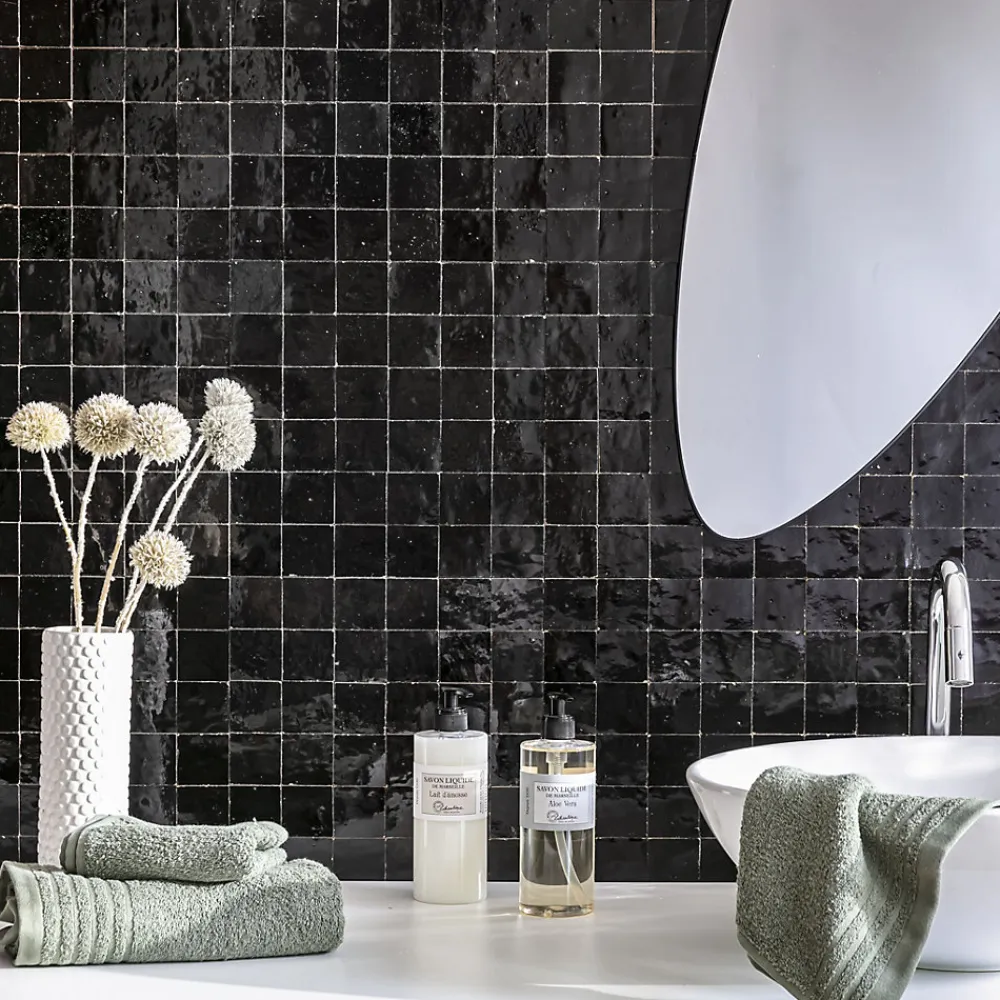 Ro'Ma Nature Faïence Pour Douche<Carrelage Zellige Marocain Noir Intense 5x5 cm (vendu par plaque de 30x30 cm soit 0,09 m²) -