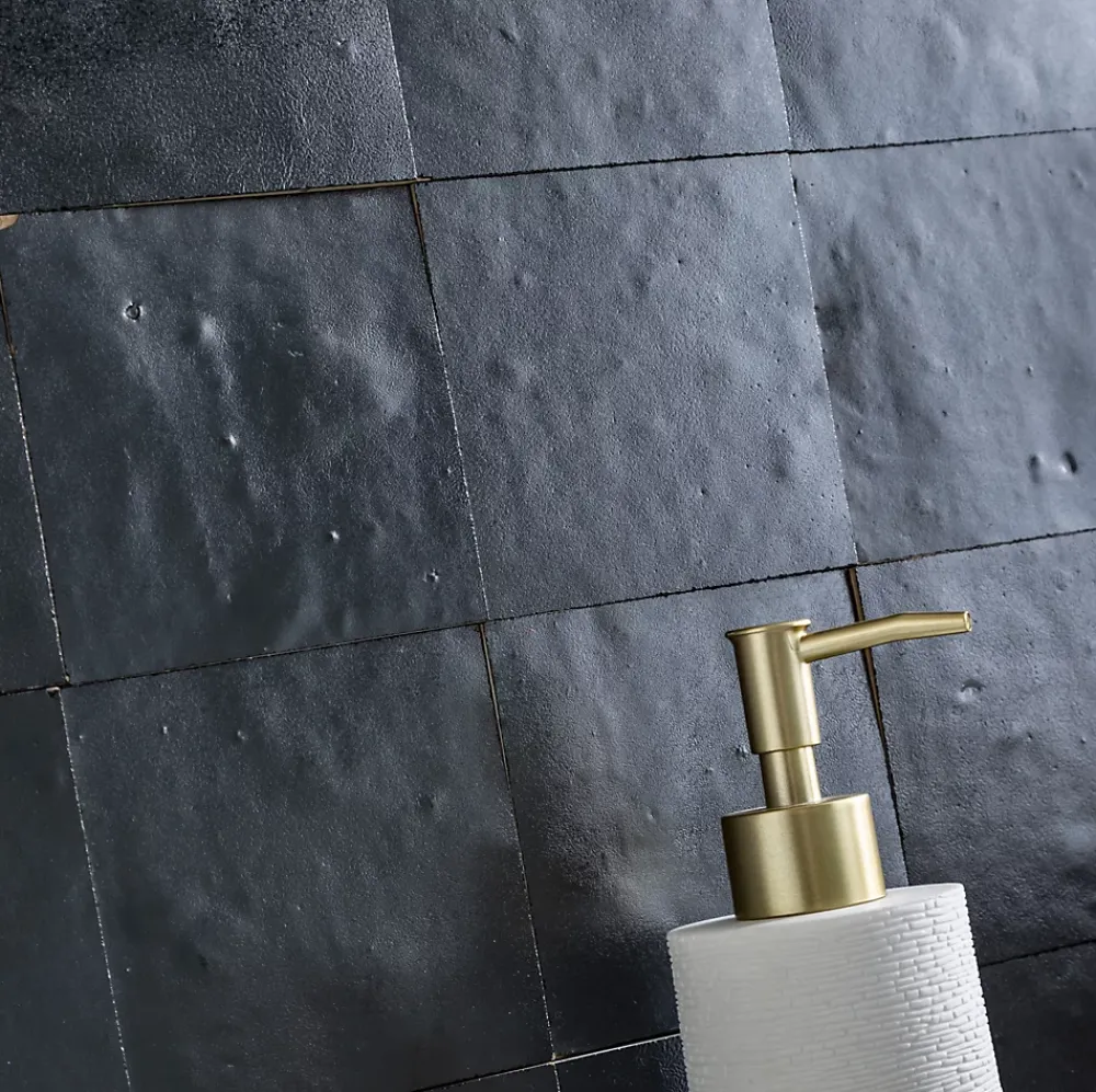 Ro'Ma Nature Faïence Pour Salle De Bains<Carrelage Zellige Marocain Noir Métal 10x10 cm (vendu par 1 m²) -