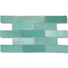 Ro'Ma Nature Carrelage Zellige Marocain Vert Pacifique 5x15 cm (vendu par 1 m²) -- Faïence Pour Pièce À Vivre