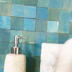 Ro'Ma Nature Faïence Pour Douche<Carrelage Zellige Marocain Bleu Lazuli 5x5 cm (vendu par plaque de 30x30 cm soit 0,09 m²) -