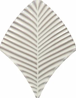 Carrelage Signature Ceramique Feuilles larges Blanches 20x15 cm - prix à la piéce-- Mosaïque Pour Wc
