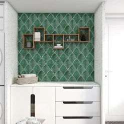 Carrelage Signature Mosaïque Pour Salle De Bains|Mosaïque<Ceramique Feuilles larges vertes 20x15 cm - prix à la piéce-