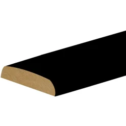 Champlat 2 arrondis en MDF noir 4X28mm L.2,40 m- Moulure