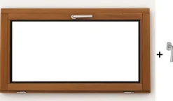 Gd Menuiseries Chassis Abattant En Bois H45 X L120 Côte Tableau, Poignee (ref 010220f9)- Fenêtre Bois