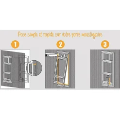 Volet-Moustiquaire Accessoire Pour Moustiquaire<Chatière de moustiquaire de Porte ou Baie Vitrée H25 cm x L20 cm Noir