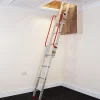 BPS Access Solutions Échelle de grenier coulissante aluminium 3 sections avec main courante, Charge max. 150 kg, EN14975, BPS Depot- Escalier Escamotable