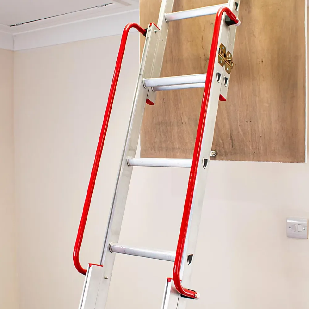 BPS Access Solutions Échelle de grenier coulissante aluminium 3 sections avec main courante, Charge max. 150 kg, EN14975, BPS Depot- Escalier Escamotable