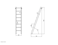 Fortia Échelle mezzanine bois 40 x 190 cm 8 marches- Escalier Mezzanine
