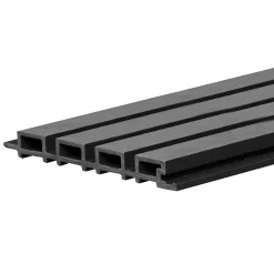 Frankystar Chopin - Lot de 6 Panneaux Acoustiques Décoratifs 235x18 cm pour Intérieur et Extérieur en WPC Noir- Lambris Mural
