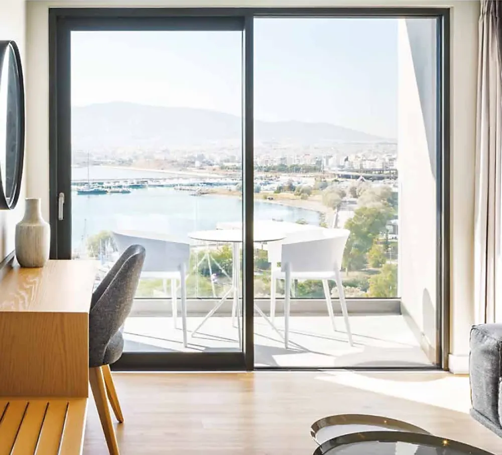 3 in 1 Baie Vitrée Coulissante<Châssis coulissant en aluminium 2 ventaux DMBG Pro (L.:1800mm x H.:2140mm) Gris antracite RAL 7016