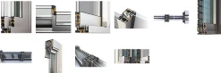 3 in 1 Baie Vitrée Coulissante<Châssis coulissant en aluminium 2 ventaux SMARTIA 350 (L.:2600mm x H.:2200mm) Blanc RAL 9016