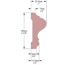 Cimaises Et Plus Moulure<Cimaise , Moulure M02- 6x2,5x200cm (h x p x L) - moulure décorative polyuréthane