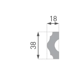 Decoon Moulure<Cimaise décorative - Modèle arrondi - Polystyrène - 200x1,8x3,8 cm
