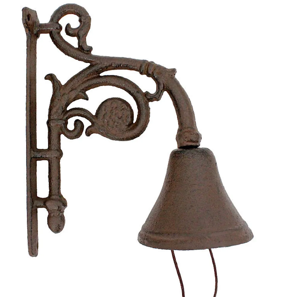 La Grande Prairie Poignée De Porte Extérieure<Cloche carillon en fonte 18x11x23cm