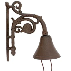 La Grande Prairie Poignée De Porte Extérieure<Cloche carillon en fonte 18x11x23cm