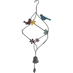 La Grande Prairie Poignée De Porte Extérieure<Cloche oiseaux colorés 29x23x74cm