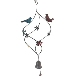 La Grande Prairie Poignée De Porte Extérieure<Cloche oiseaux colorés 29x23x74cm
