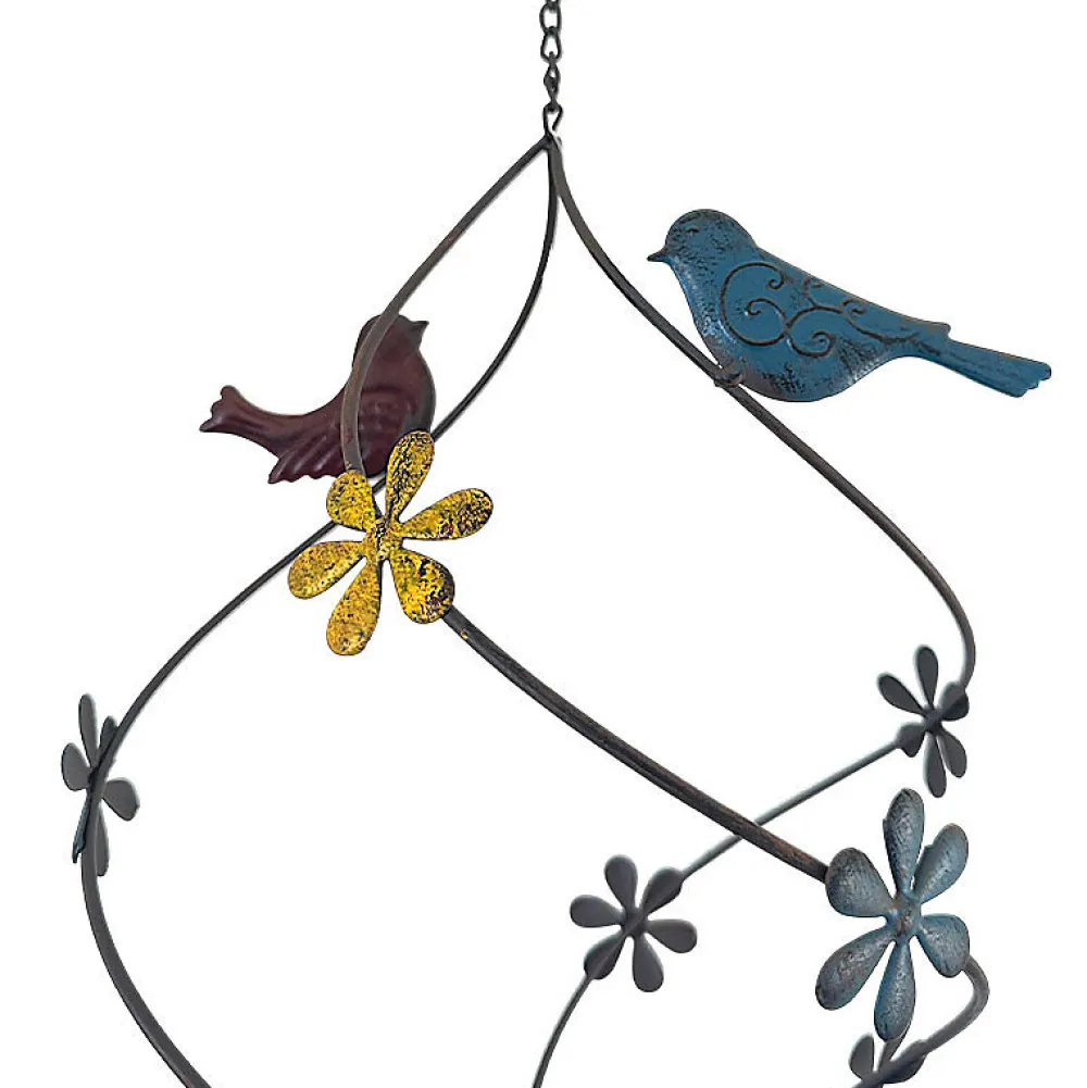 La Grande Prairie Poignée De Porte Extérieure<Cloche oiseaux colorés 29x23x74cm