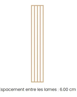 Ad Lyon Groupe Cloison bois claustra chene - Lames droites - H254cm x L40cm x P7cm- Cloison Amovible