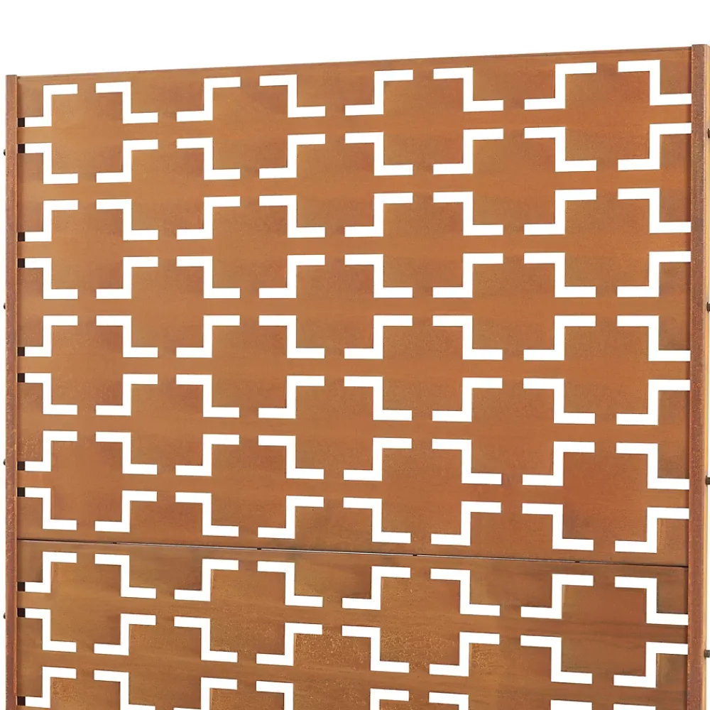 Casa.Pro Cloison Amovible<Cloison de séparation Basciano pour extérieur et intérieur acier galvanisé 180 x 90 x 40 cm rouille
