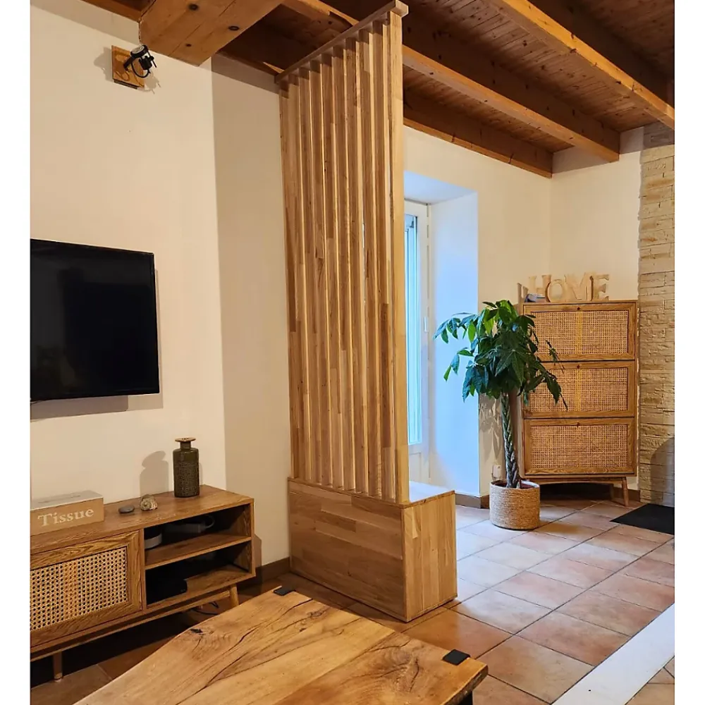 Wood&Sens Cloison Amovible<Cloison de séparation claustra droit meuble chêne, H.2,54 m x l.80 cm, P.35 cm