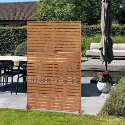 Casa.Pro Cloison de séparation Nodepp pour extérieur et intérieur acier corten 180 x 120 x 40 cm rouille- Cloison Amovible
