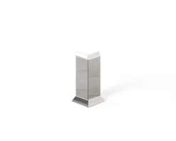 Ilcom Moulure<Coin extérieur pour plinthe FL Argent poli - 30mm x 80 mm x 0,65 ep.