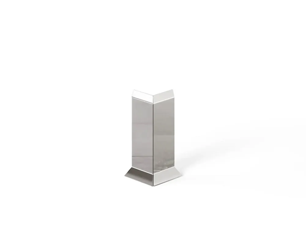 Ilcom Moulure<Coin extérieur pour plinthe FL Argent poli - 30mm x 80 mm x 0,65 ep.